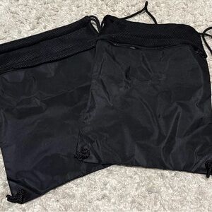 Black Drawstring Backpacks- Set of 2